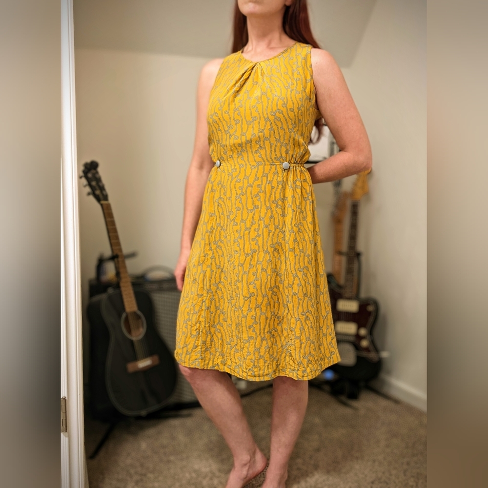 Yellow Silk Anthropologie 'Take Action' Dress